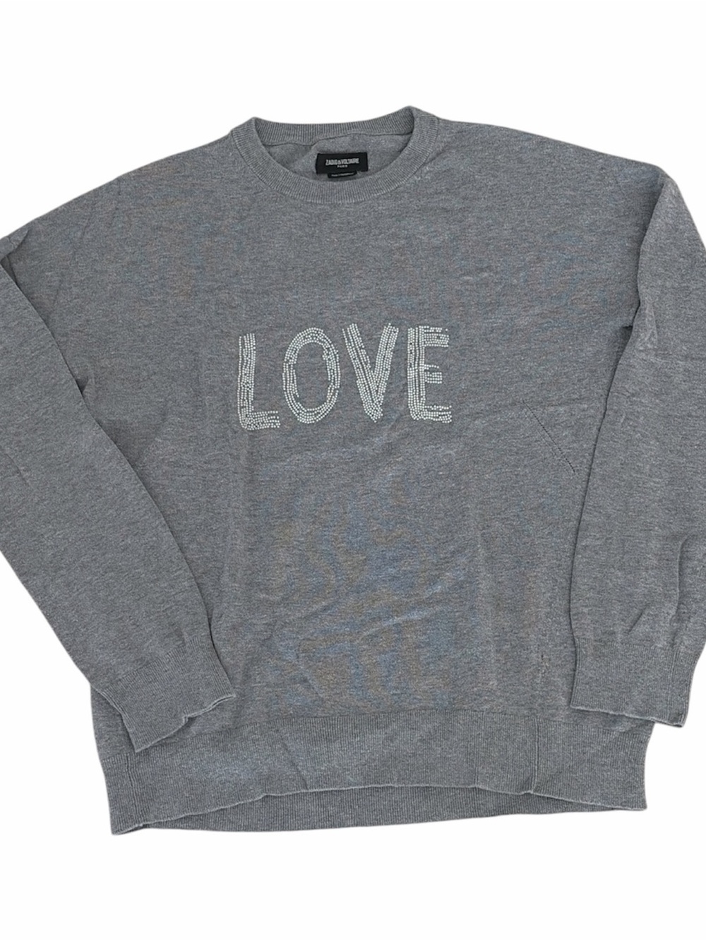 Zadig & Voltaire Crewneck Sweater - Gray LOVE Graphic